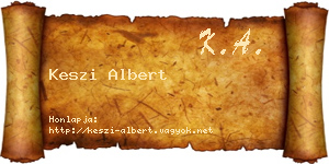 Keszi Albert névjegykártya